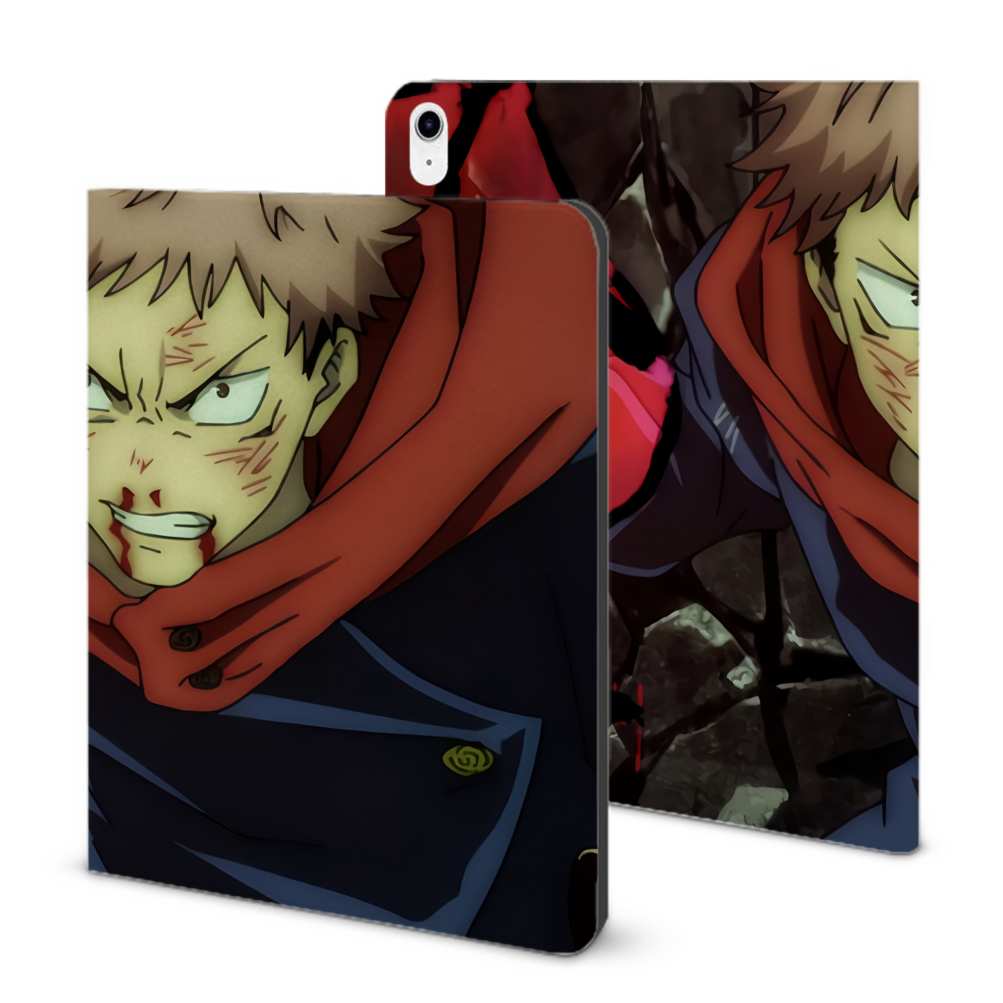 （画像用） 呪術廻戦 Jujutsu Kaisen IPad ケース ブック型 PUレザー TPU 耐衝撃 軽量 薄型 ペン収納なし 全面保護 IPad 各モデル対応